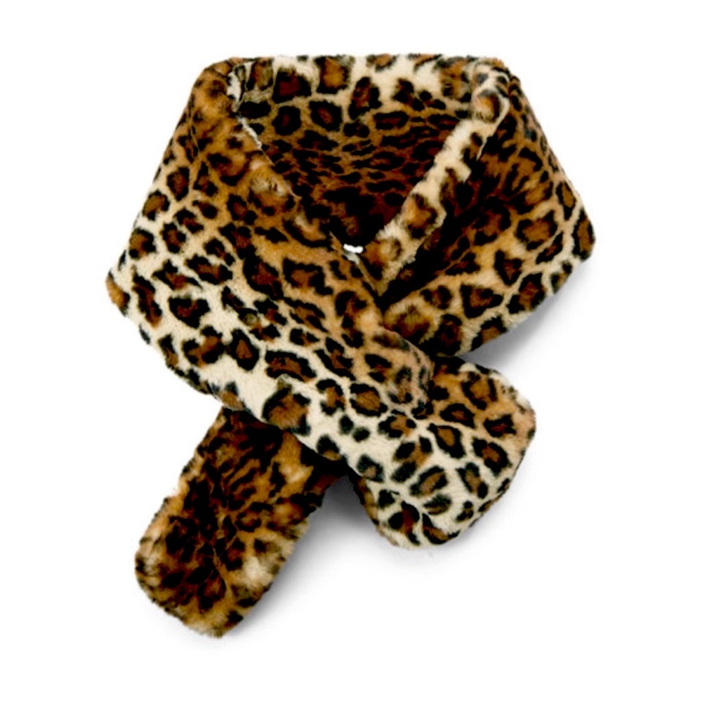 Cabi NWT Bundle-Up Scarf, one size, Black/Tan Leopard print